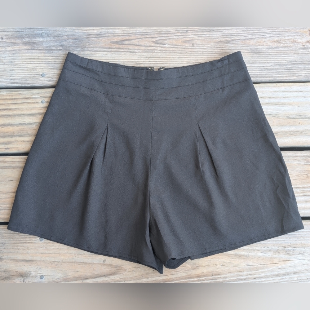 Bebe Black Pleated Mini Shorts
